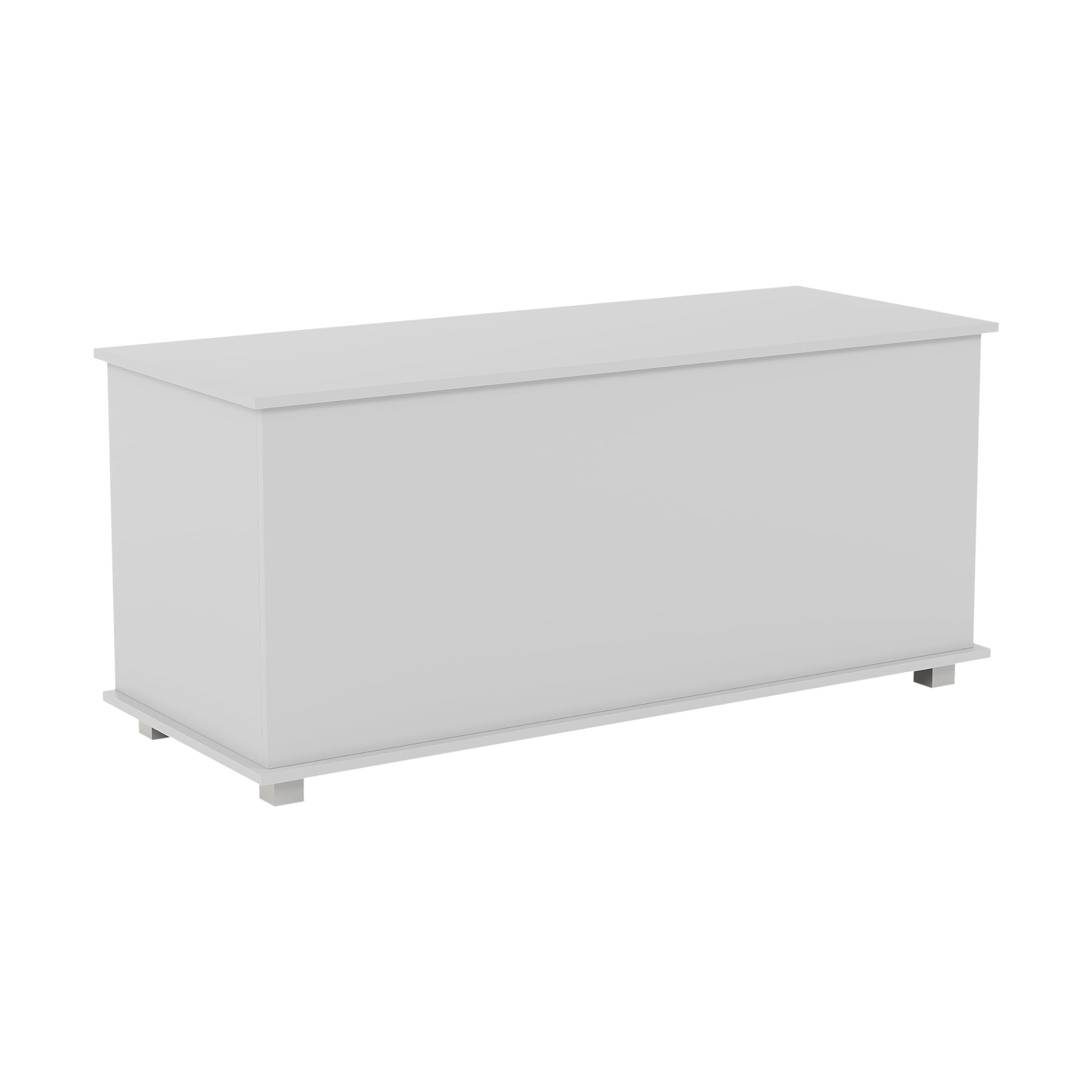 Vida Designs Leon Storage Ottoman - White Wood Chest | 100W x 40D x 48H cm 8
