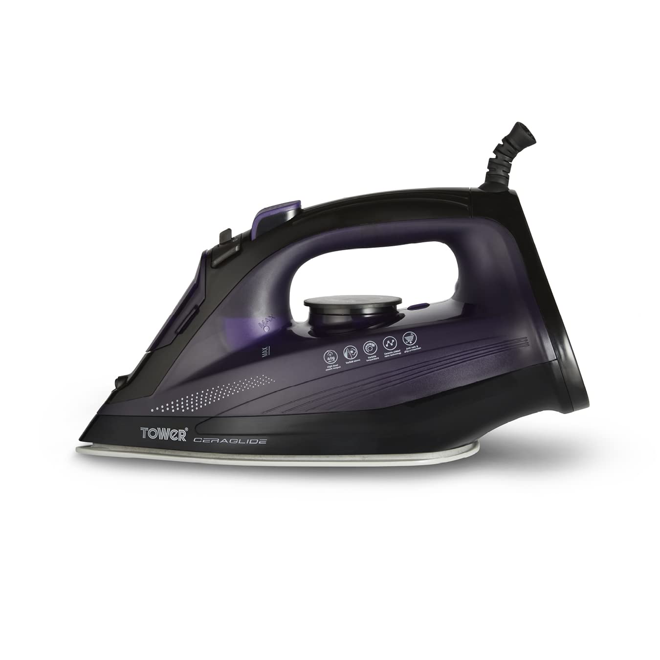 Tower CeraGlide T22011 Steam Iron - 2600W Power | 160g Steam Boost | Ceramic Soleplate 1