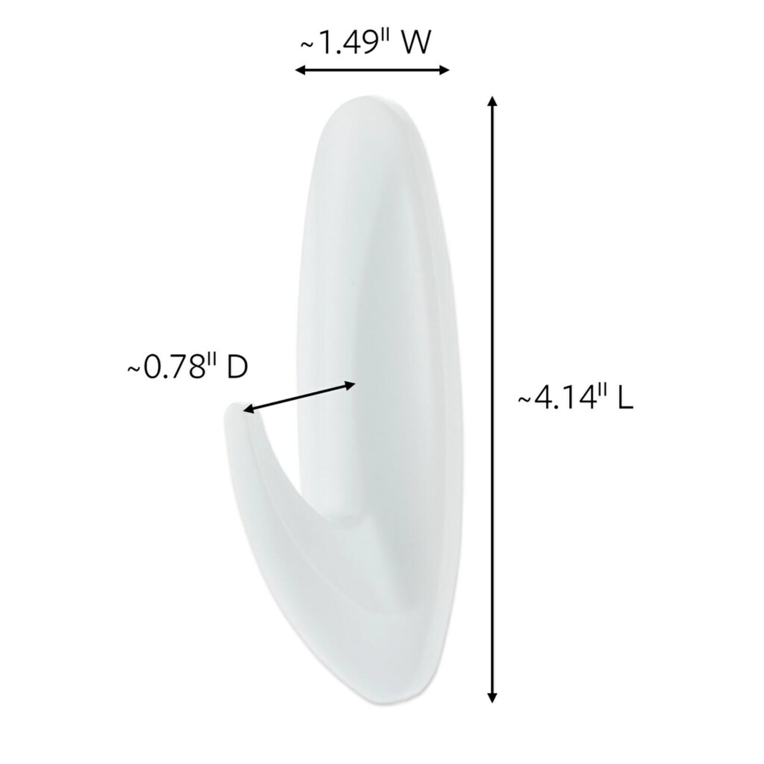 Command Damage-Free Water Resistant Hook - White Plastic | Pack of 2 Hooks & 4 Strips