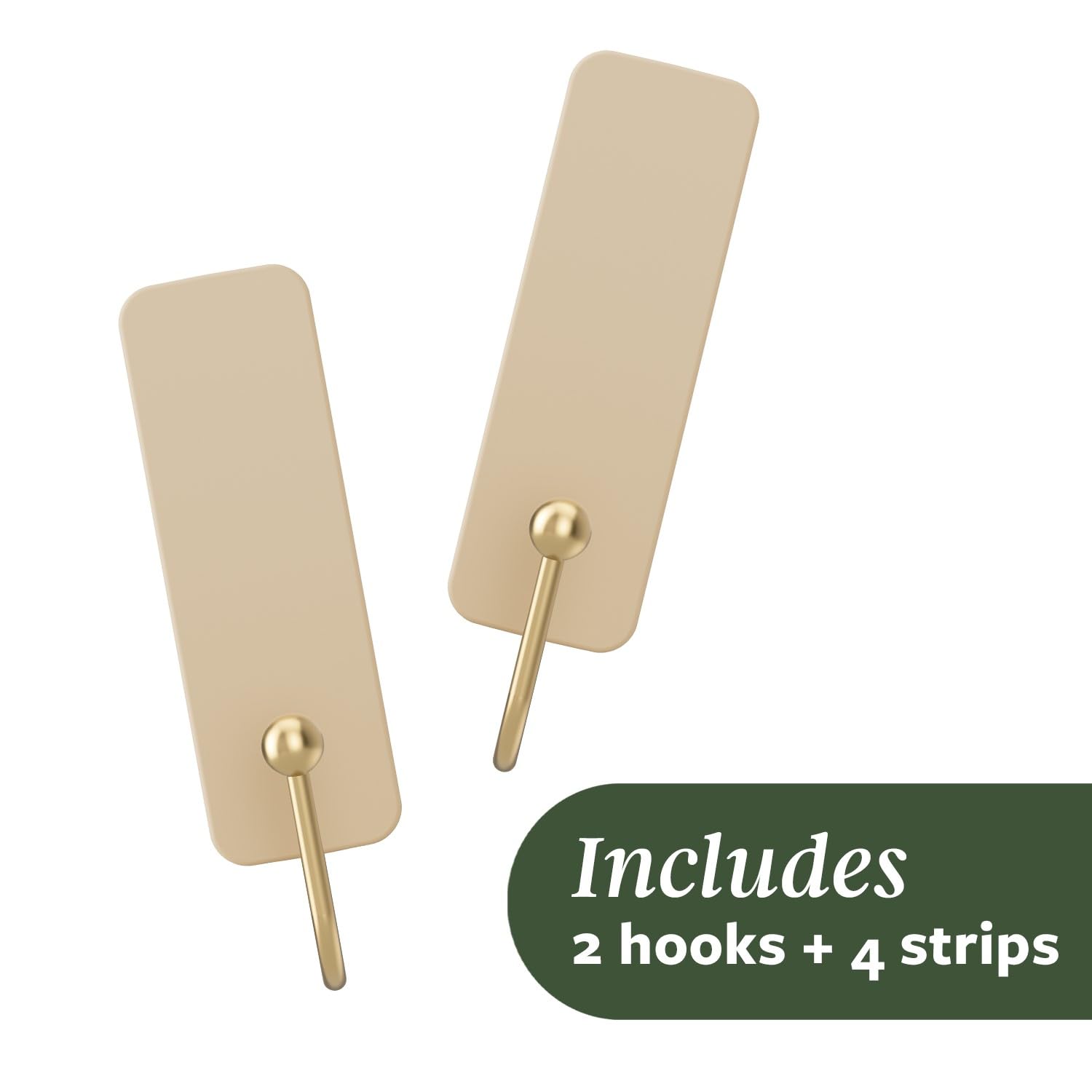 Command Medium Wall Hooks - Damage-Free Hanging, Holds 1.3kg | Latte Brown | 2 Hooks, 4 Strips 7