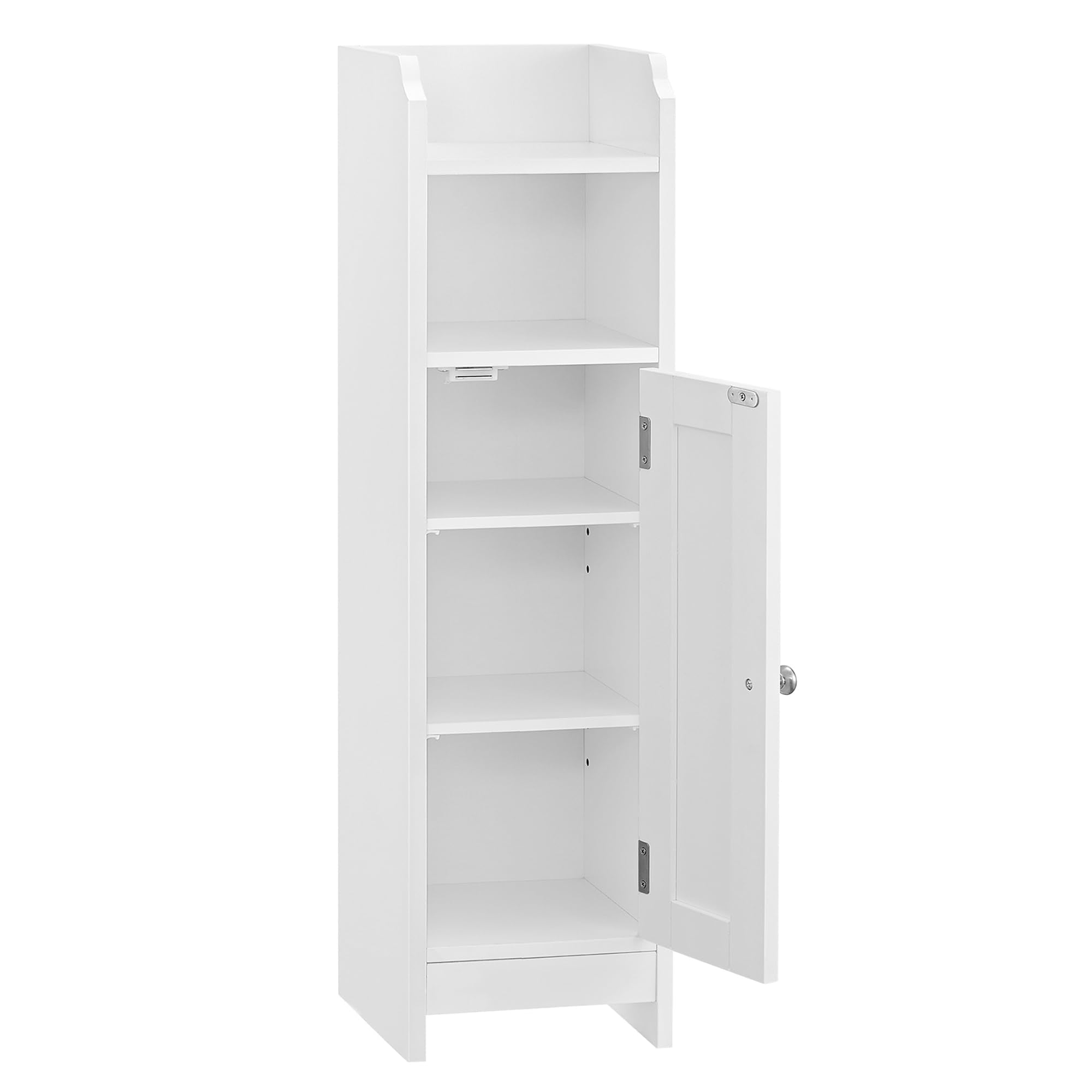 VASAGLE Slim Bathroom Floor Storage Cabinet - White, 80H cm, Adjustable Shelves | BBC310W01 6