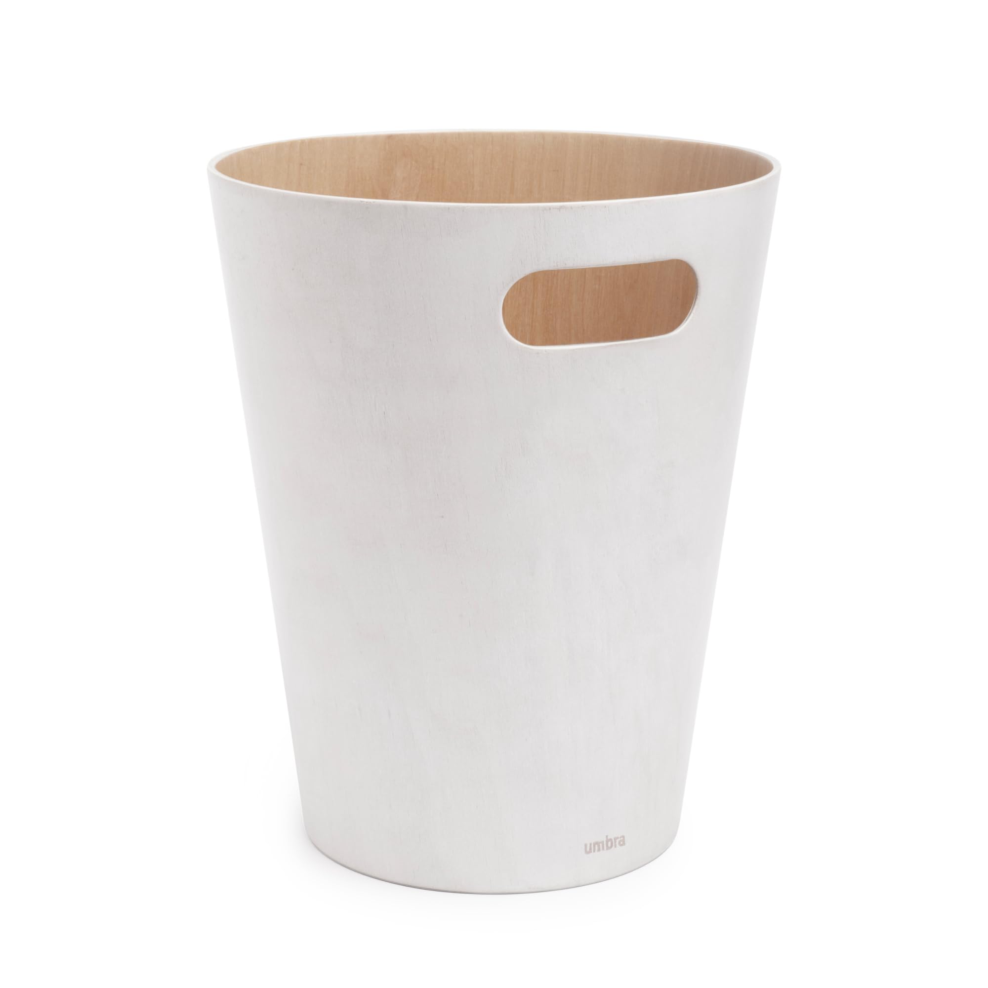 Umbra Woodrow Paper Bin - 2 Gallon (7.5L) Capacity | Wood Material | White/Natural Finish 1