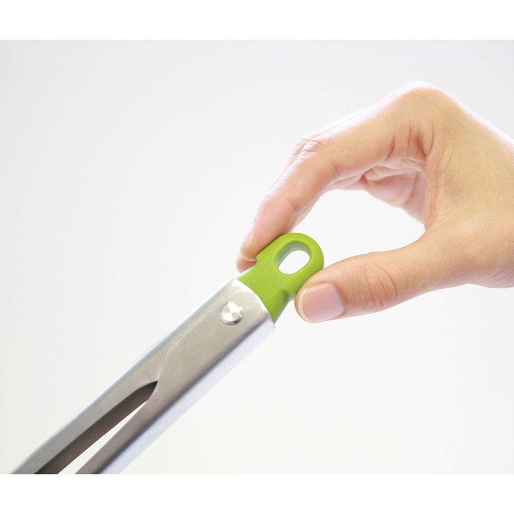 Joseph Joseph Elevate 12 inch Stainless Steel Cooking Tongs | Heat-Resistant Silicone Tips | Grey/Green 3