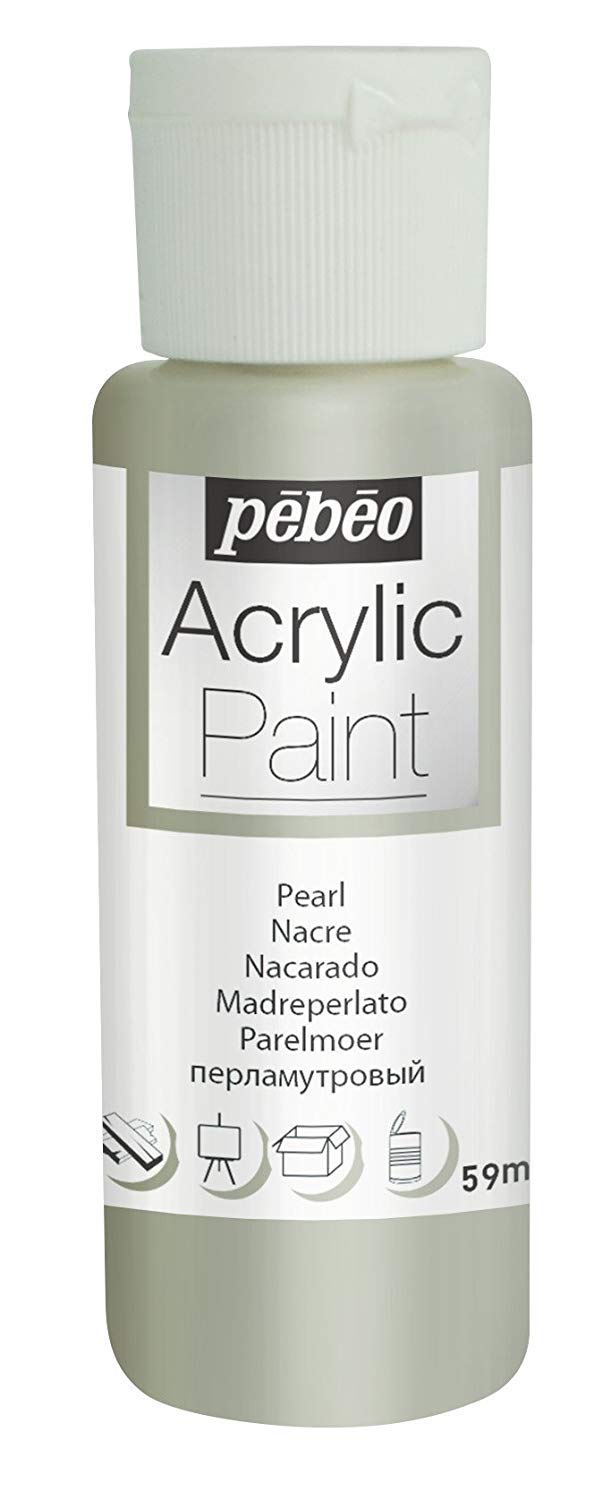 PEBEO Acrylic Paint - White Pearl Fluid Opaque Finish | 59ml Bottle 1
