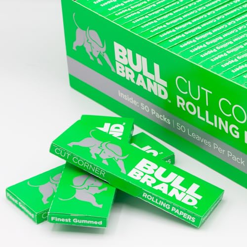 Bull Brand Green Cut Corner Rolling Papers - 50 Count | Medium Weight Paper 5