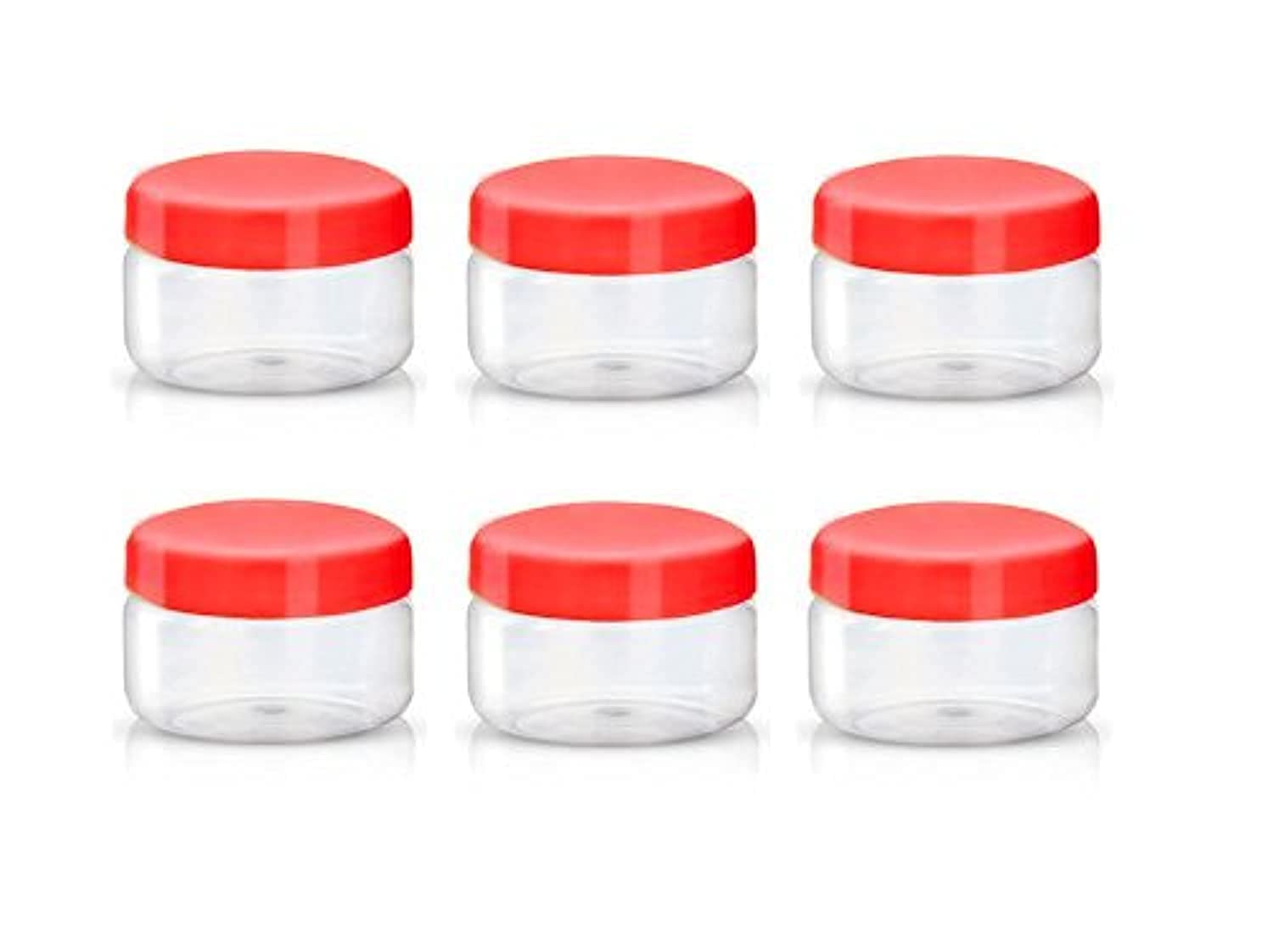 Sunpet J0050 50ml Small Plastic Food Storage Canisters - Red, Leak Proof, Set of 6 1