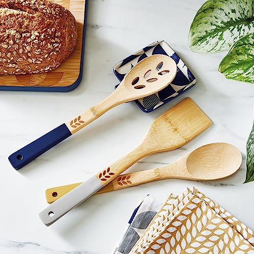 Cooksmart Bauhaus Geo Bamboo Wooden Spoon Set of 3 | Eco-Friendly & Safe for Non-Stick Cookware 4
