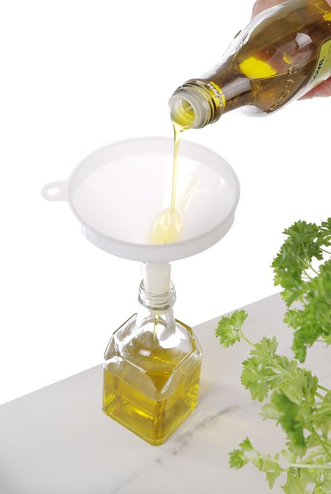 HENDI Melamine Funnel - Ø100 mm Diameter | White | Includes Polypropylene Measuring Jug 2