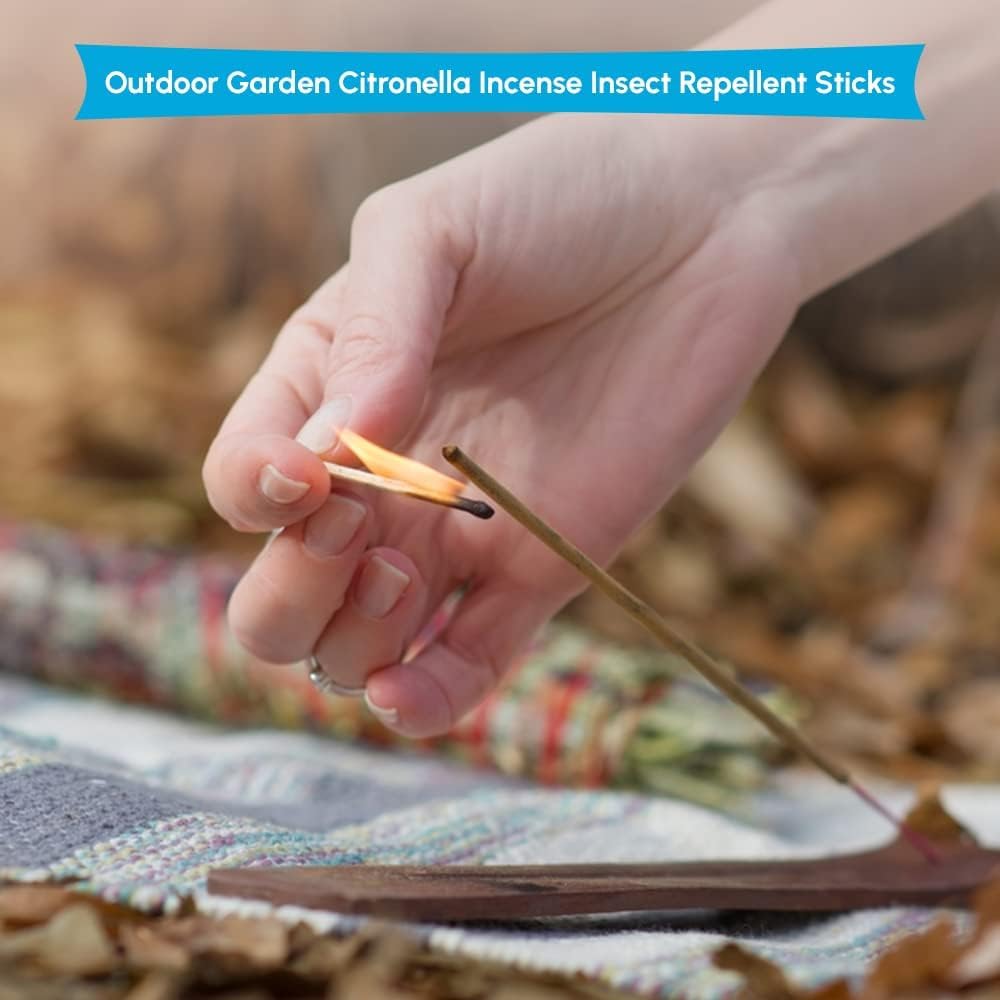 1ABOVE Citronella Incense Sticks - Insect Repellent for Garden | 30 Count with Holder 6