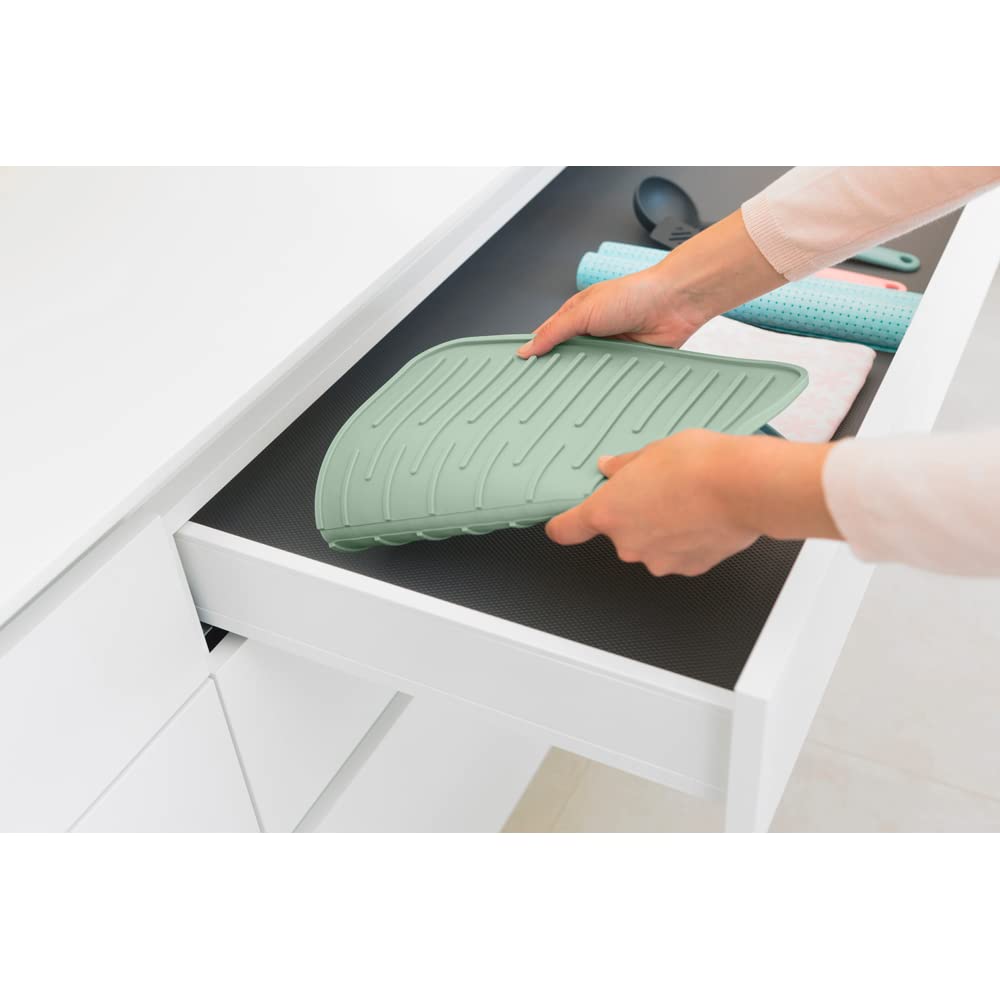 Brabantia Sinkside Silicone Dish Drying Mat with Rim | Jade Green | 33L x 44W cm 5