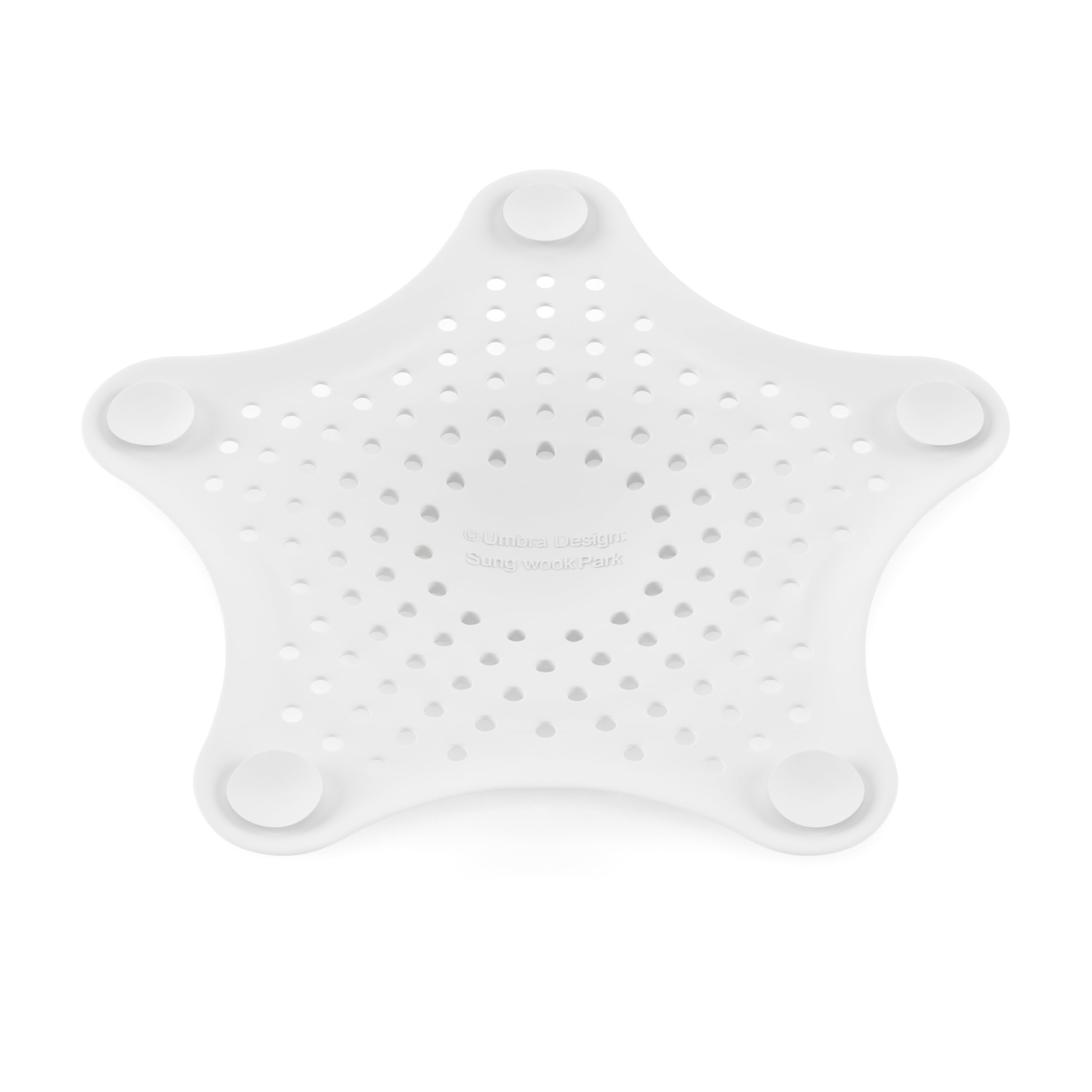 Umbra Starfish Tub Drain Hair Catcher - Flexible Rubber | 6 Inch Diameter | White 7