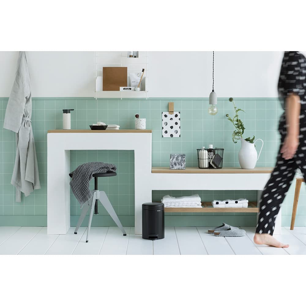 Brabantia NewIcon Pedal Bin 3L - Matt Black | Corrosion Resistant | Soft Close Lid 2