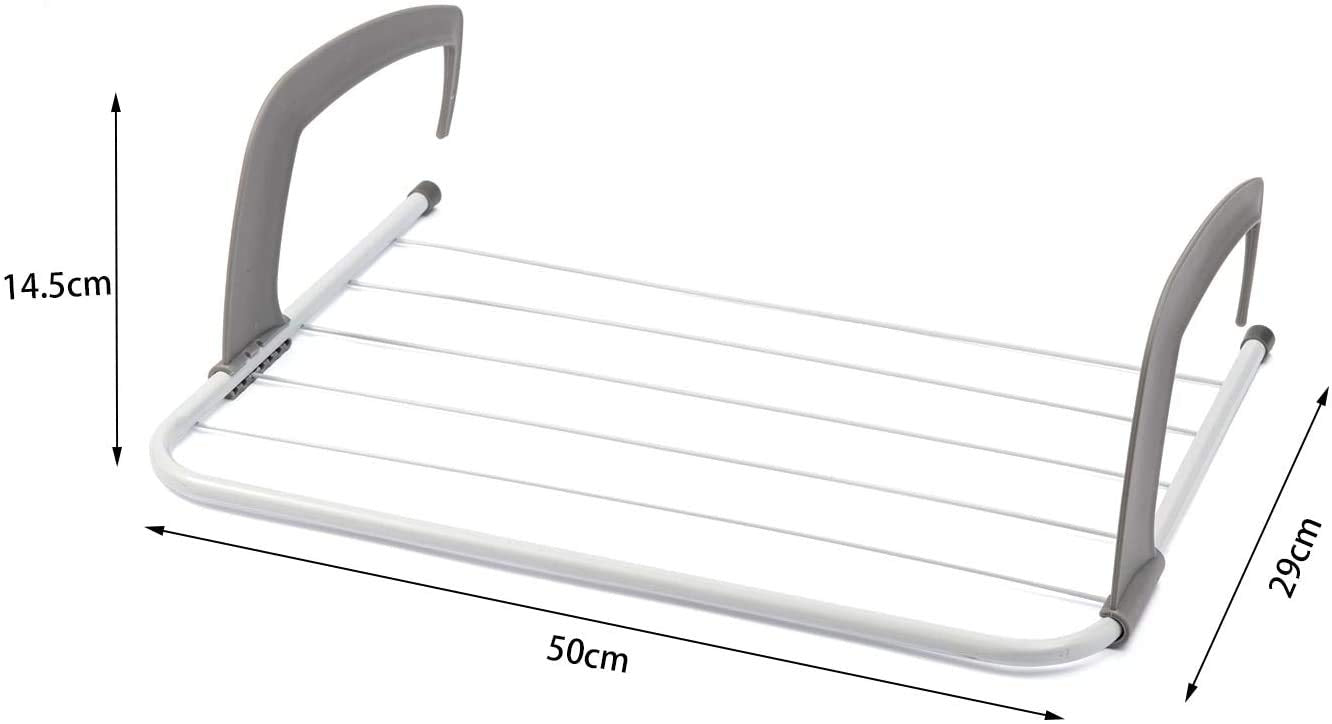 Rainberg 5 Bar Radiator Clothes Airer Rack - Foldable Metal Design | 5kg Capacity 5