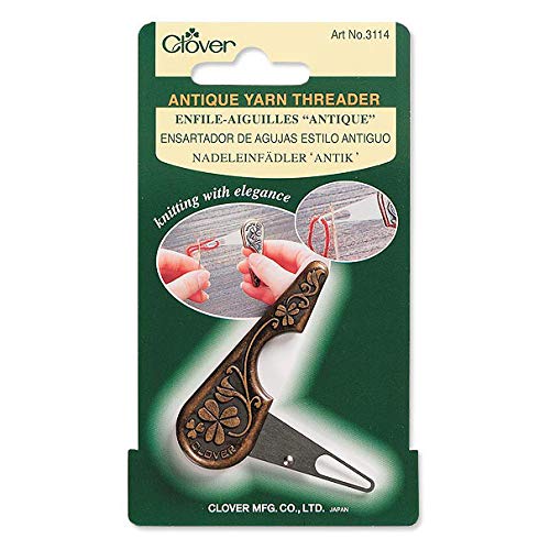 Clover Yarn Threader Antique - Steel, Brown (Bronze) | Solid Plate Design | Model 3114 2