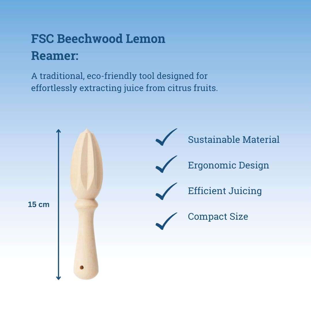 Tala Lemon Reamer - Durable Beechwood Handheld Tool | Contoured Grip | FSC Certified