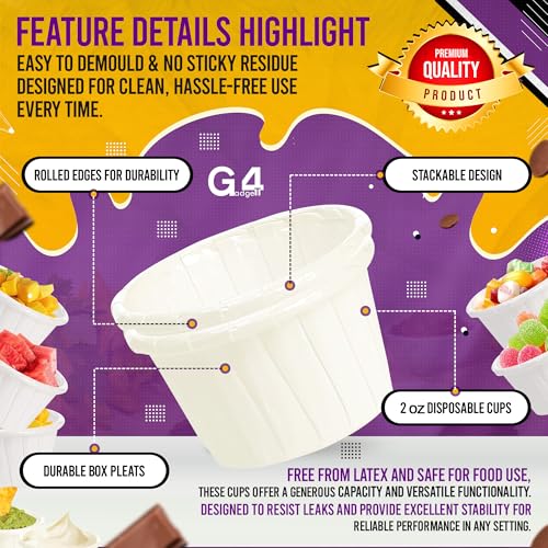 G4GADGET 250x Wax Paper Medicine Pots - 28ml Fluid Resistant Disposable Cups 3