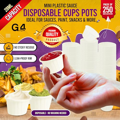 G4GADGET 250x Wax Paper Medicine Pots - 28ml Fluid Resistant Disposable Cups 2