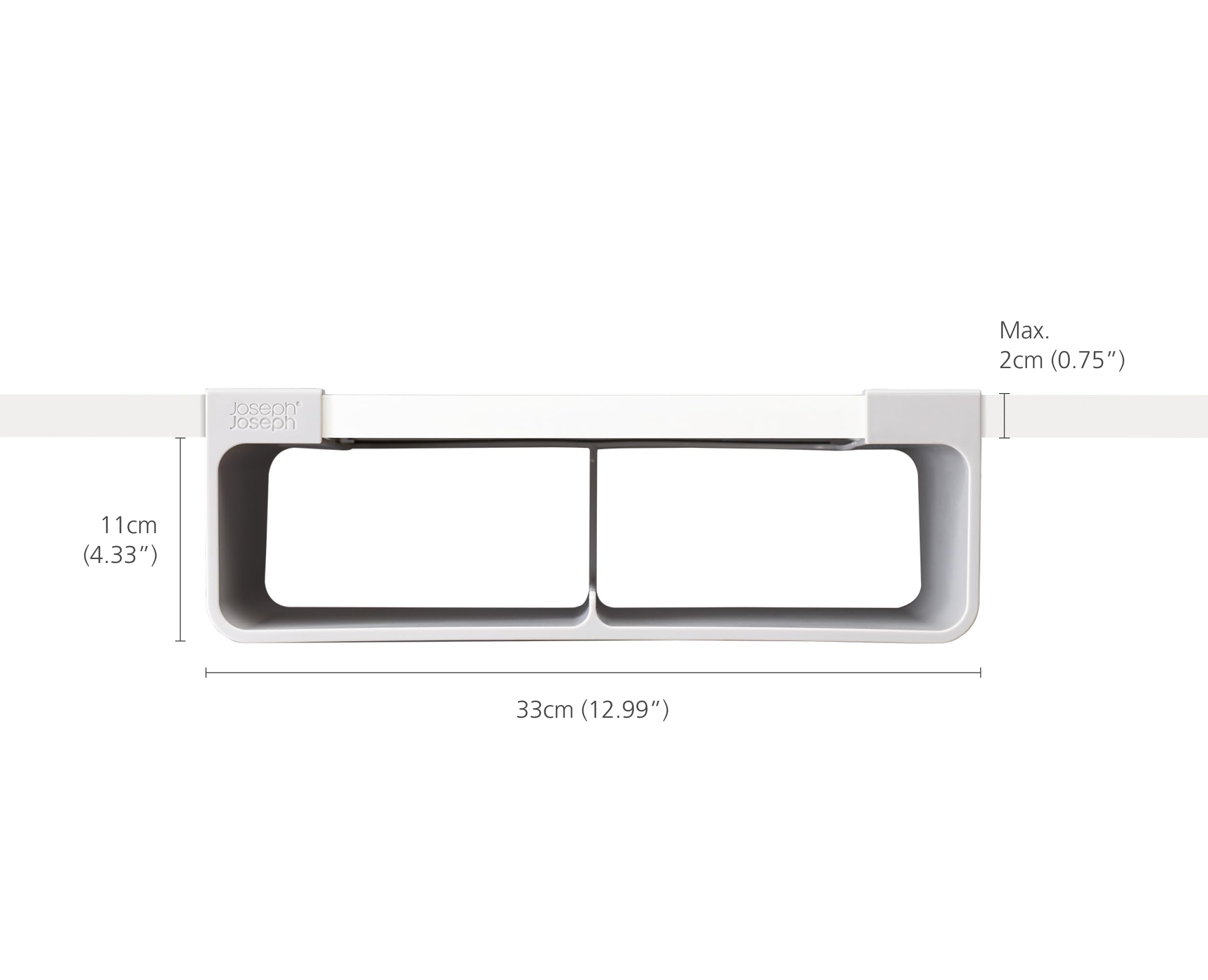 Joseph Joseph CupboardStore Large Under-Shelf Organiser - Space Saving, Recycled Plastic, Tool-Free Install 2