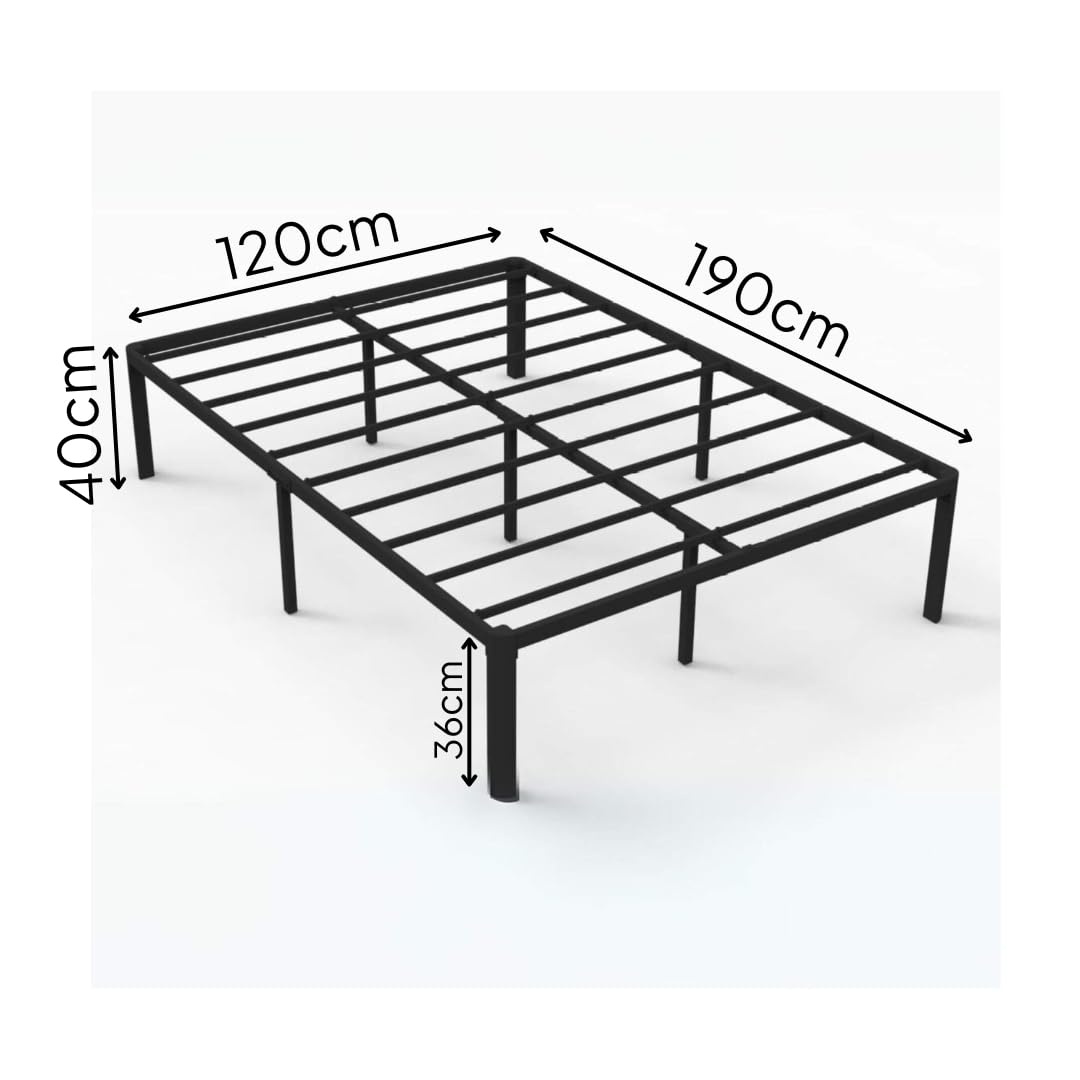 Home Source Heavy Duty Metal Bed Frame - Small Double (4ft) | Black Metal | 190 x 120 cm 3