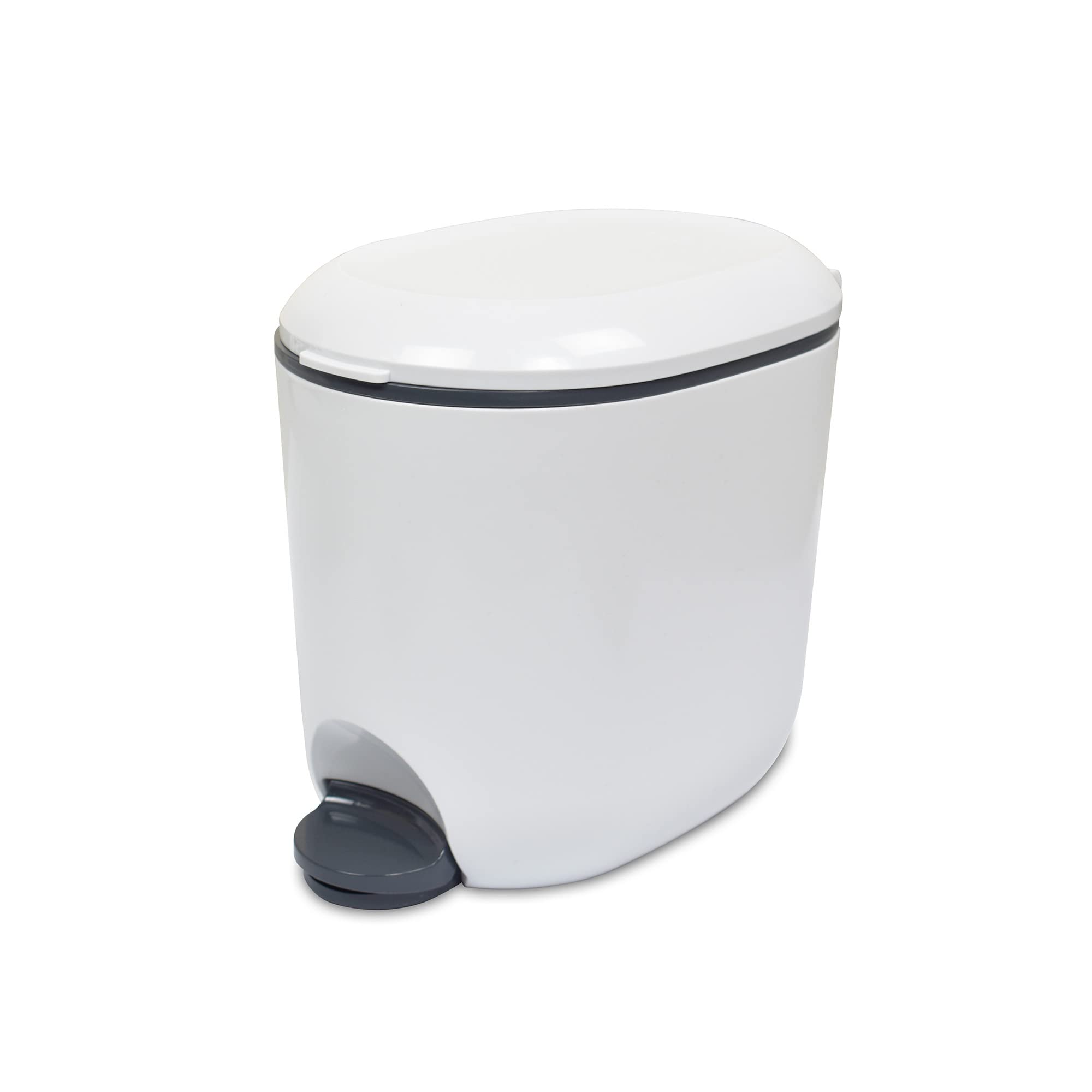 Addis Premium Deluxe Bathroom Office Pedal Bin with Inner - 3.5 Litre Capacity | Light Grey & Charcoal Grey