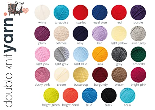 KORBOND DK Light Grey Yarn - 100g Acrylic Wool | Double Knit | Hypoallergenic | 290m