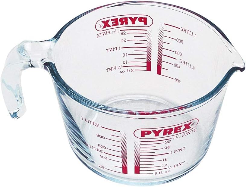 Pyrex Graduated Measuring Jug with Lid | 1 Litre Capacity | Red Glass | Model 8022313 2