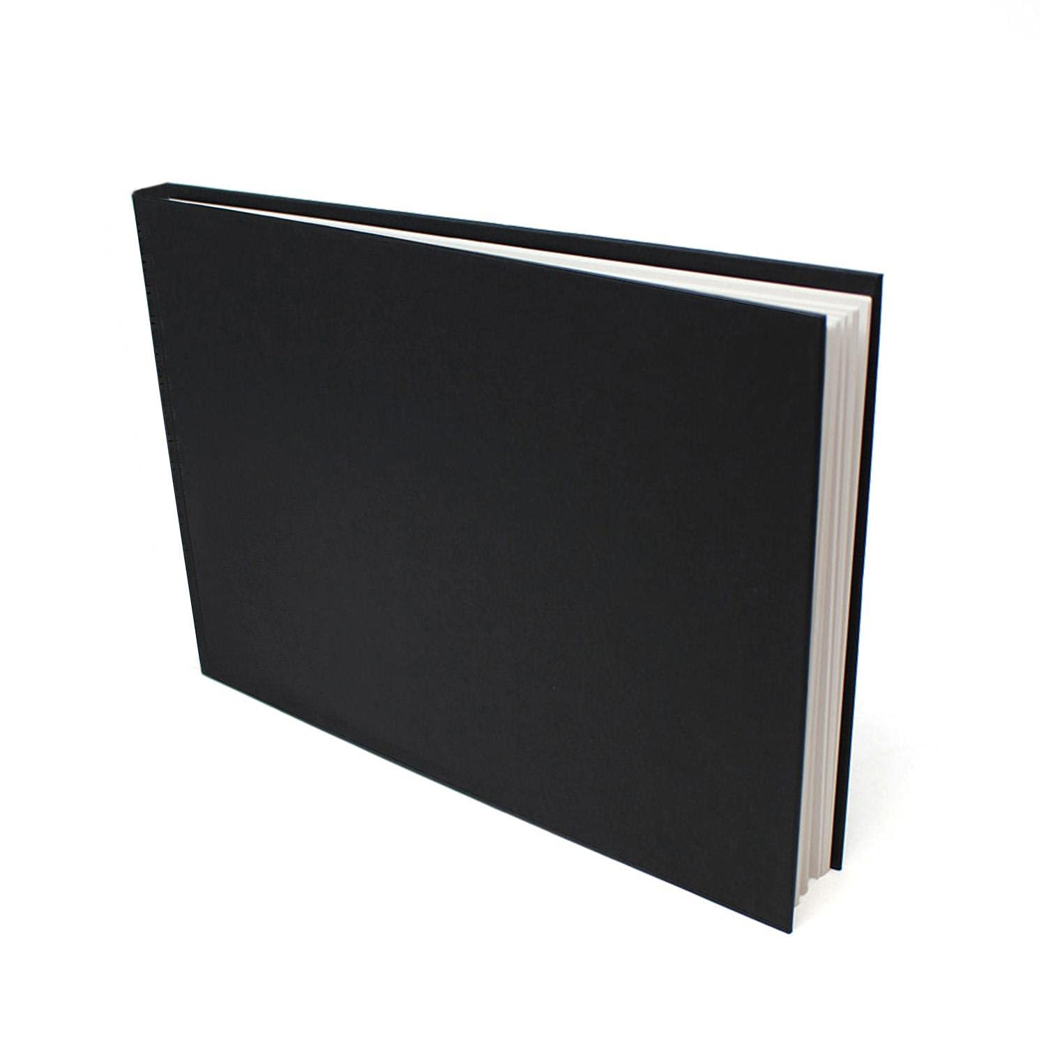 Artway Studio - A4 Landscape Sketchbook | 170gsm Cartridge Paper | 92 Sides | Black Hardback 1