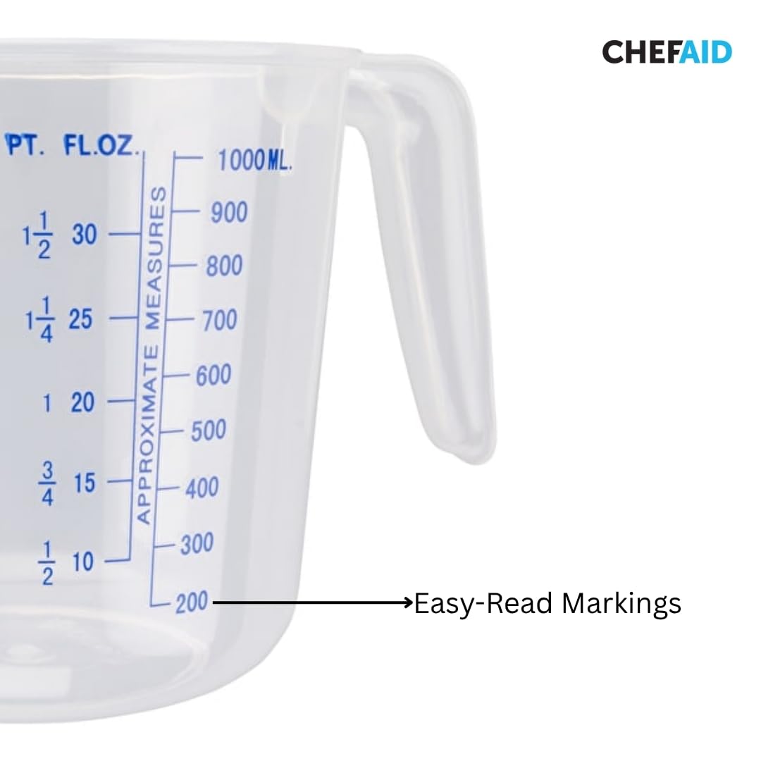 Chef Aid Plastic 1 L Measuring Jug - Accurate Liquid Measurement | BPA-Free 3