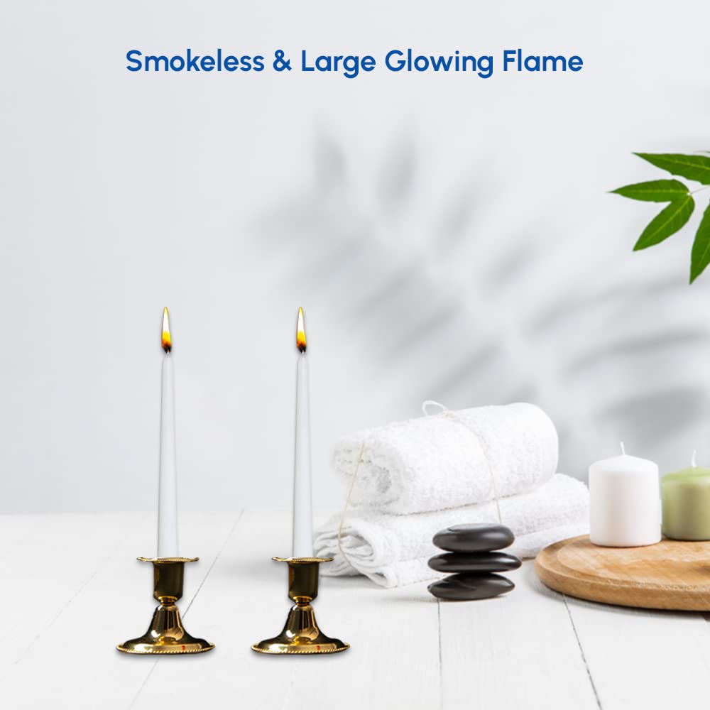 1ABOVE Tapered Dinner Candles - 10 Pack Unscented Slow Burning | 7 Hour Burn Time | Ivory Wax 6