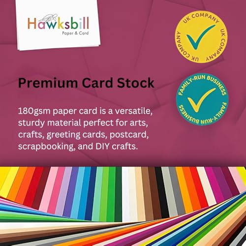 Hawksbill Bright Yellow Card Stock - 180 GSM A4 Premium Paper for Crafts & Printouts | 100 Sheets 4