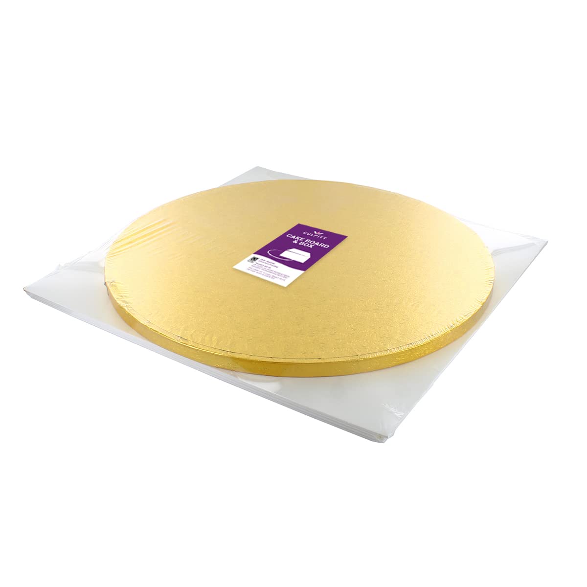 Culpitt 10' Gold Cake Board & White Square Box Combo for Heavy & Multi-Tier Cakes 3