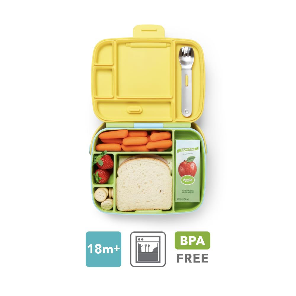 Munchkin Bento Lunch Box for Babies & Toddlers - 5 Compartment Food Container | Green | BPA Free 2