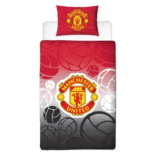 Manchester United FC Official Reversible Single Duvet Cover Set | Polycotton | 2 Pieces 2