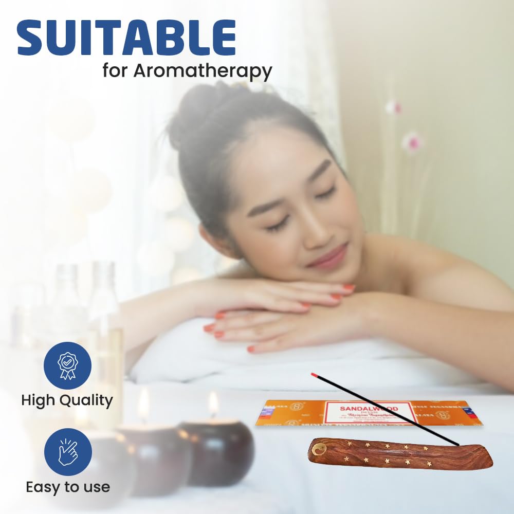 1ABOVE Sandalwood Incense Sticks (3 x 15g Packs) with Holder | Relaxation & Stress Relief 4