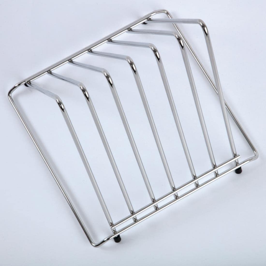 Hygiplas Stainless Steel Chopping Board Rack - 6 Slots | 27L x 30W cm | Portable 3