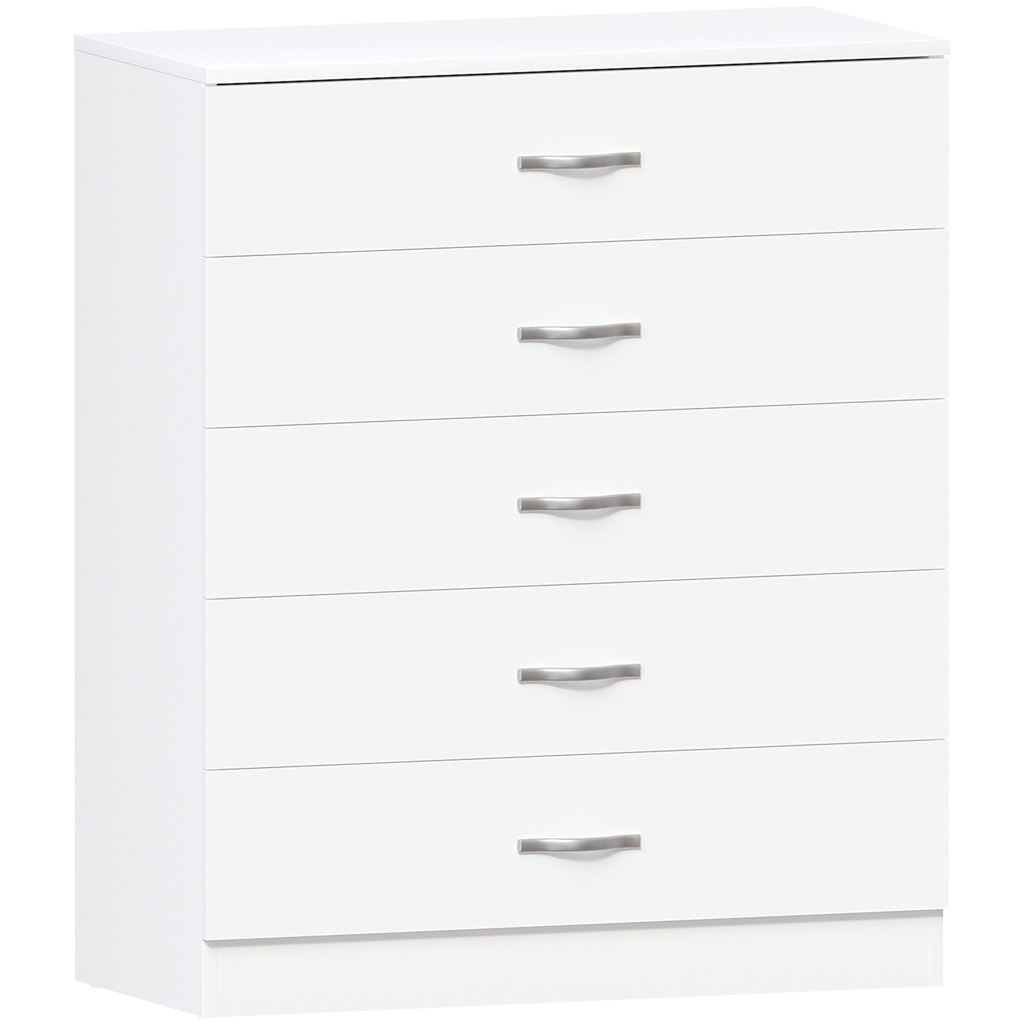 Vida Designs Riano 5 Drawer Chest of Drawers - White | Engineered Wood | 75W x 36D cm 1
