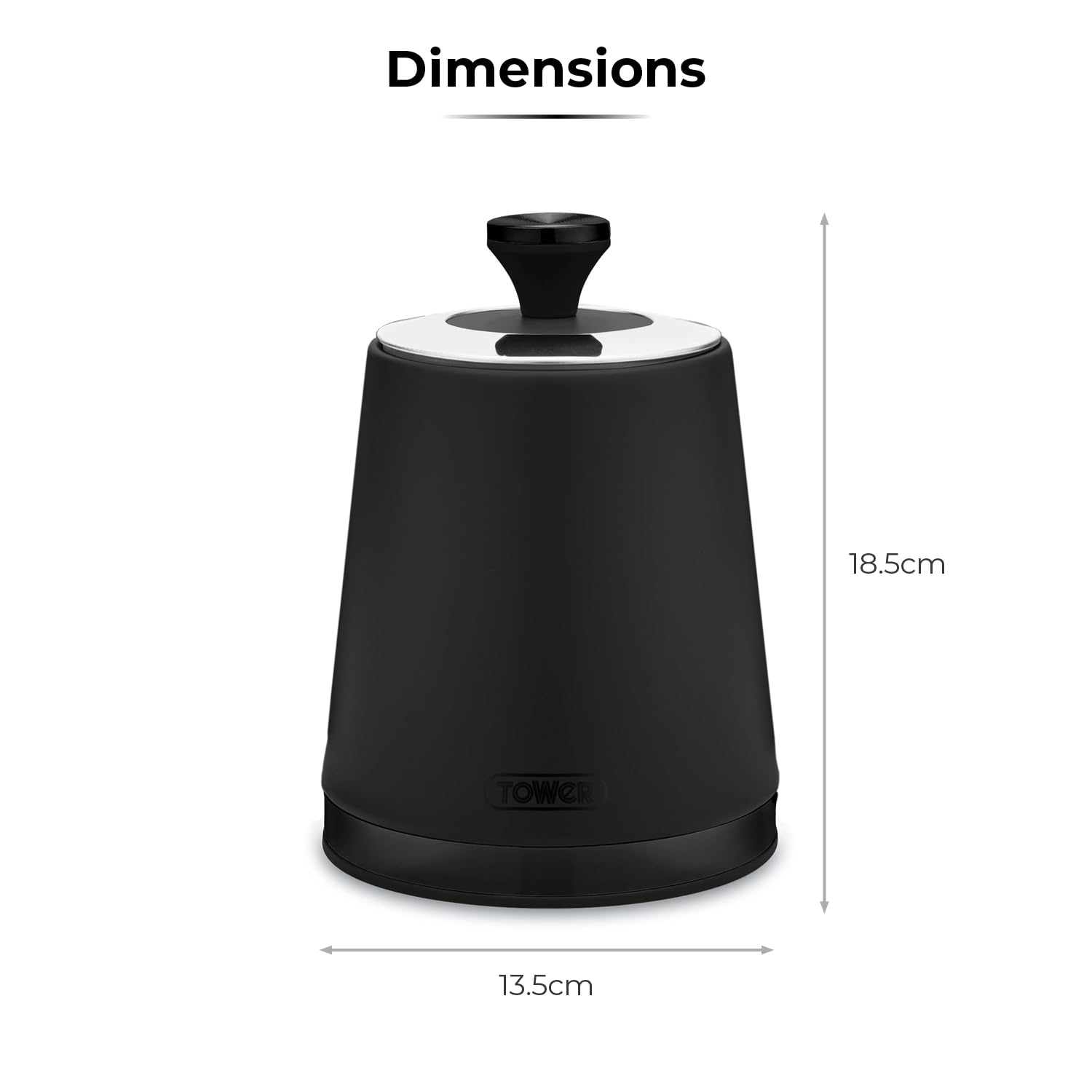 Tower Sera Set of 3 Canisters T826137BLK - Black Stainless Steel | 1.3L Capacity | Airtight 8