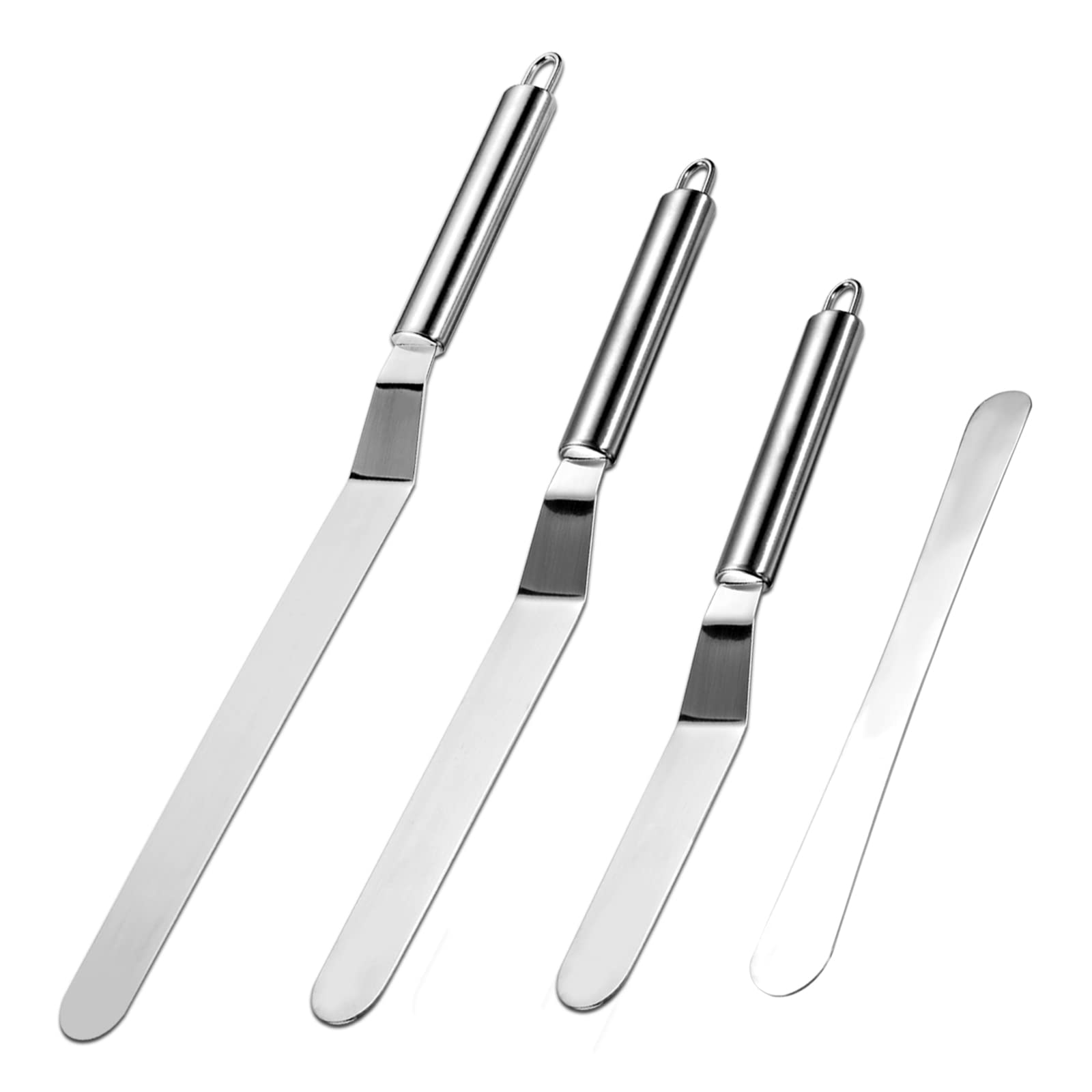 Vinabo 4-Piece Icing & Decorating Spatula Set - Stainless Steel Palette Knife Kit | 27, 32, 37cm 1