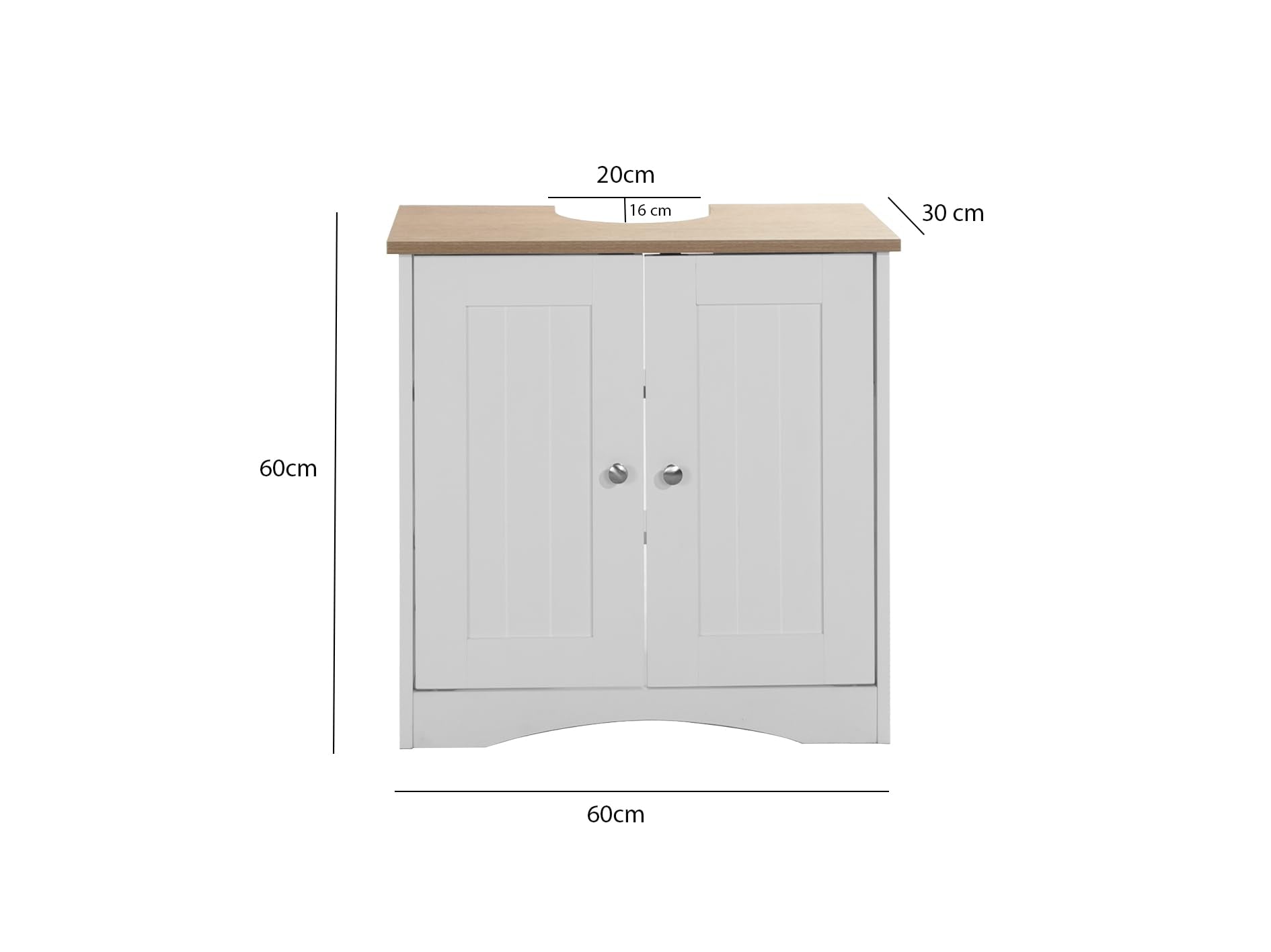 TAD TIMBER ART DESIGN UK Bathroom Sink Cabinet - White & Oak | H 60cm x W 60cm 8