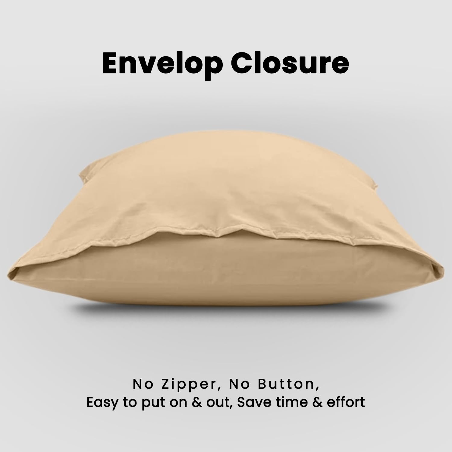Super Dreamer Microfiber Pillow Cases - Beige, Housewife Style, 2 Pack | Super Soft Polyester 2