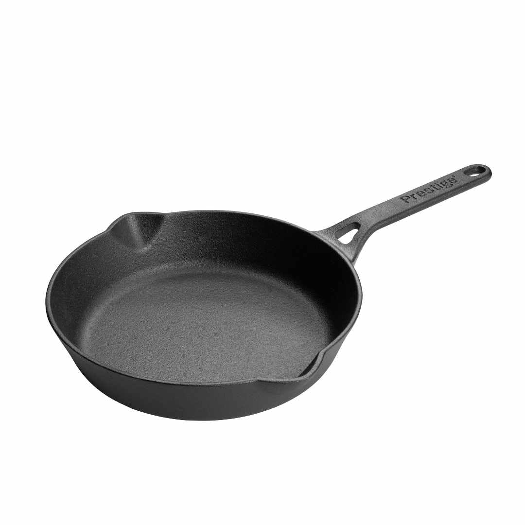 Prestige Cast Iron Frying Pan - 22 cm, Pre-Seasoned, Induction & Oven Safe 1
