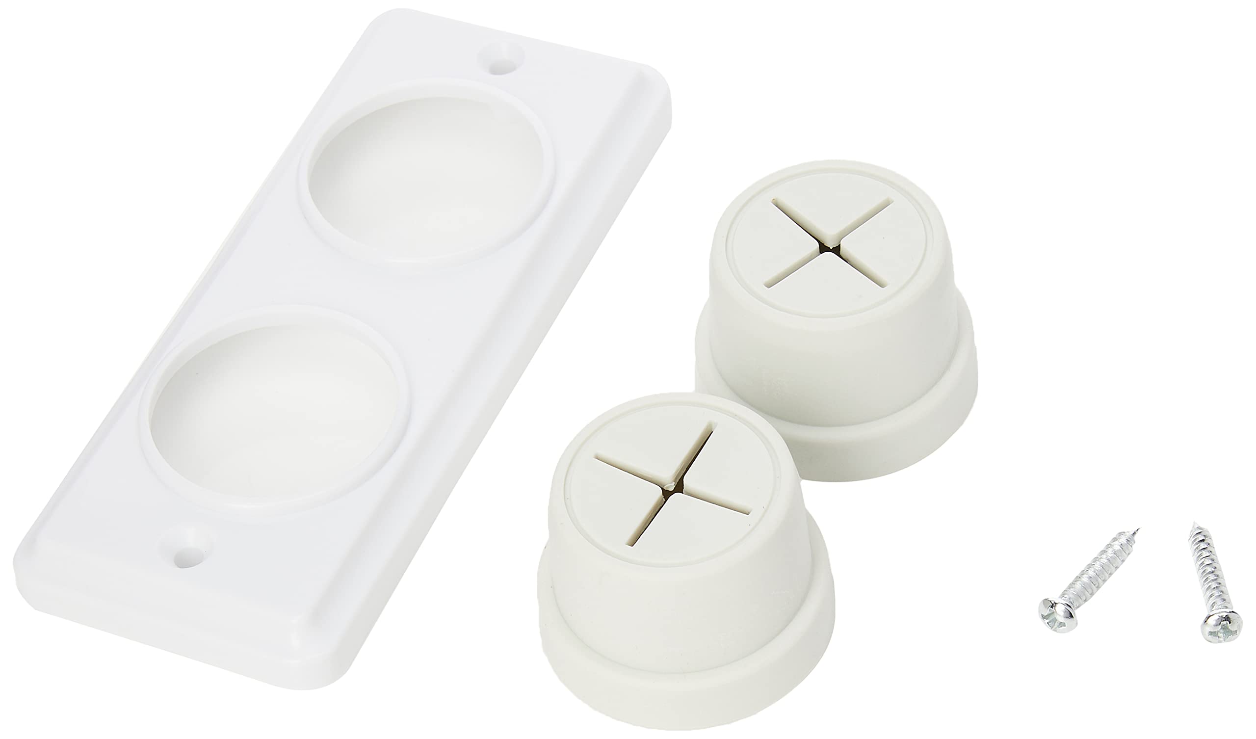 Merriway BH02004 Double Push-In Tea Towel Holder | Plastic | White | Screw Fix 3