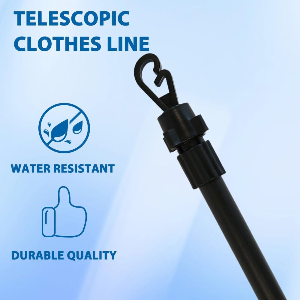 Armo Home Telescopic Washing Line Prop - Heavy Duty Metal Support | Extends to 2.4M (8.5FT) 6