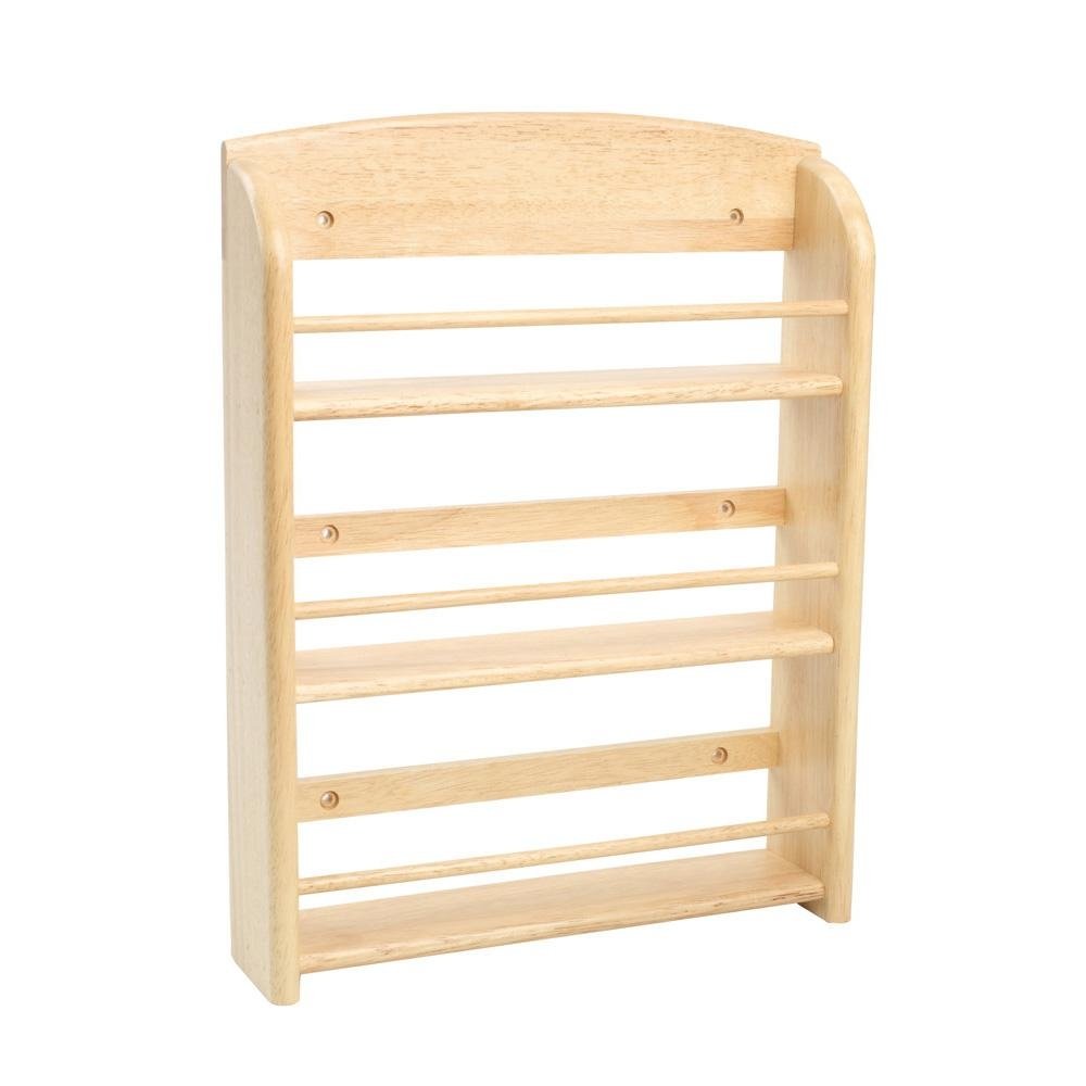 T&G Scimitar Wall Spice Rack | Holds 18 Jars | Hevea Wood | 32 x 7.5 x 41.5 cm 1