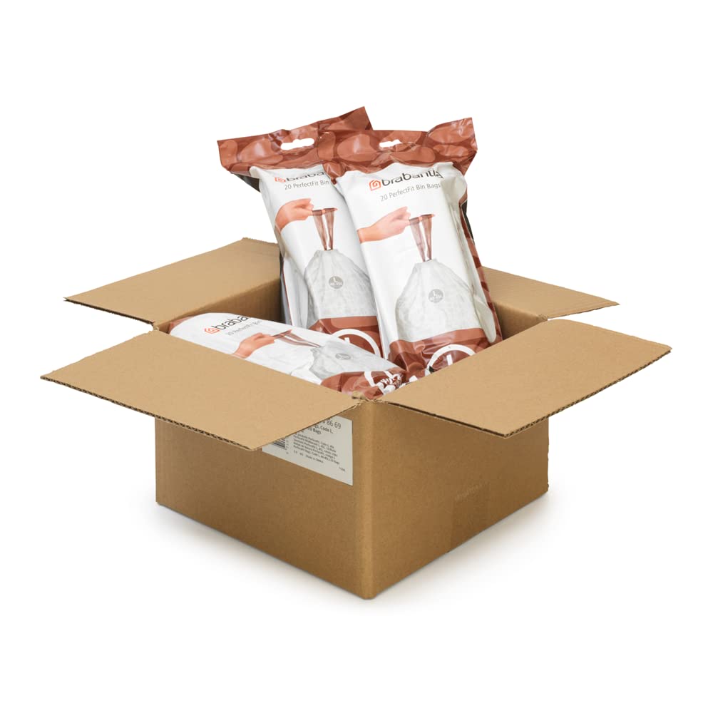 Brabantia PerfectFit Bin Liners - Size L (40-45L) | 120 Bags | White | Tear-Resistant 4