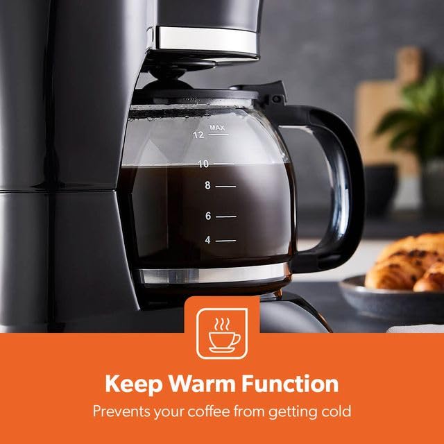 GEEPAS 1.5L Filter Coffee Machine - 800W Power, Permanent Filter, Auto Shut-Off | Black 4