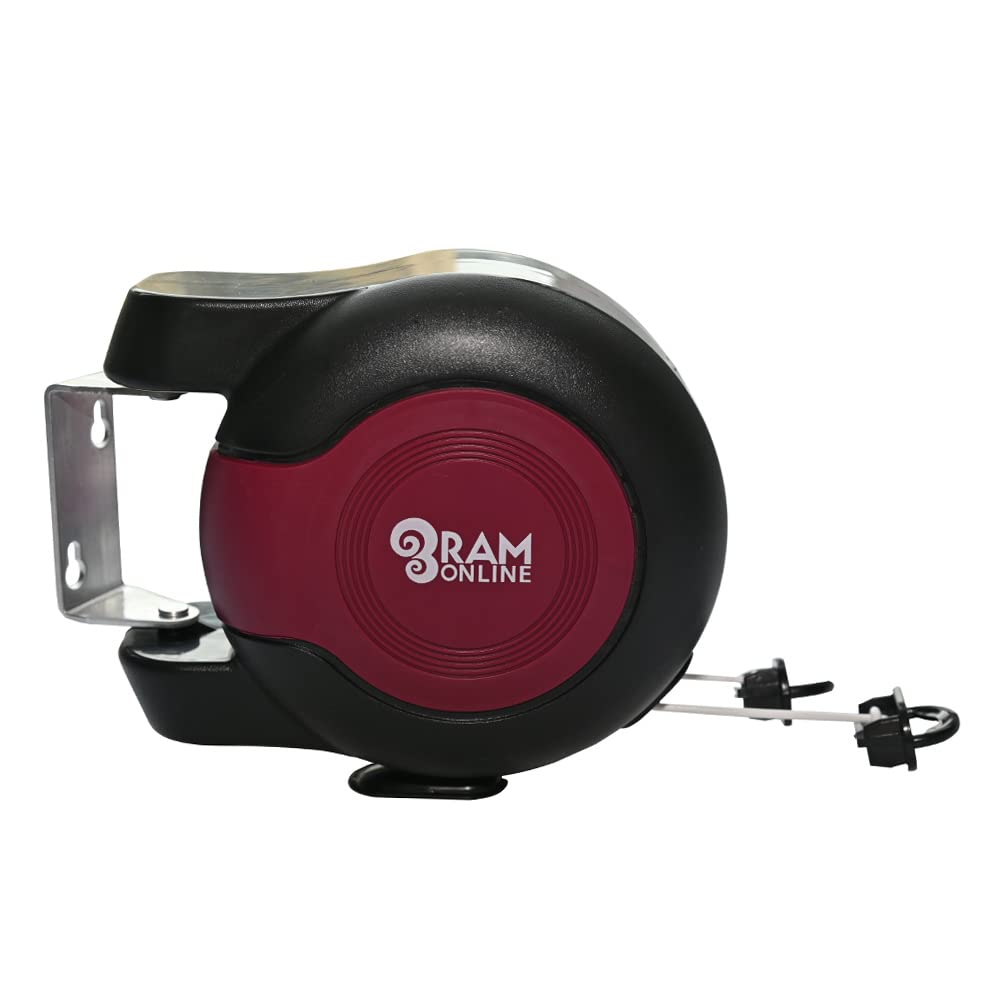 RAM ONLINE Retractable Clothes Line - 30 Metre Twin Cable Washing Line | Heavy Duty Nylon Polyester 6