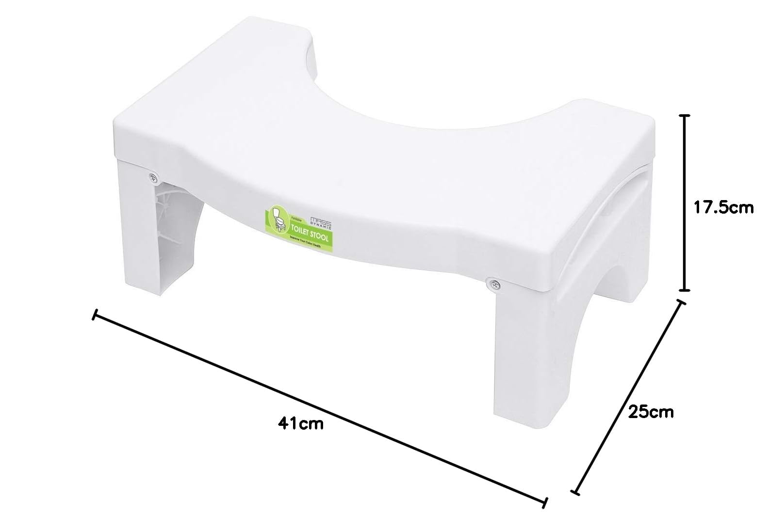 MASS DYNAMIC Folding Squatting Toilet Stool - 7 Inch Height | Non-Slip Plastic | White 2