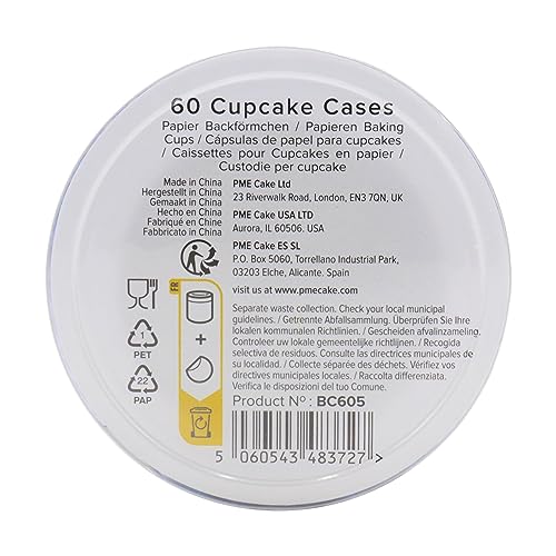 PME Blue Disposable Baking Cups - 60 Pack | Standard Size 51x30mm | Grease-Proof Paper 4