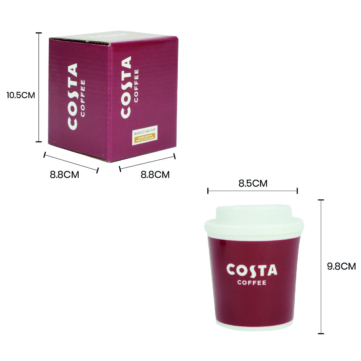 Kimm & Miller Costa Coffee Babyccino Kids Travel Mug - 150ml Volume, Lightweight Plastic, Red 7